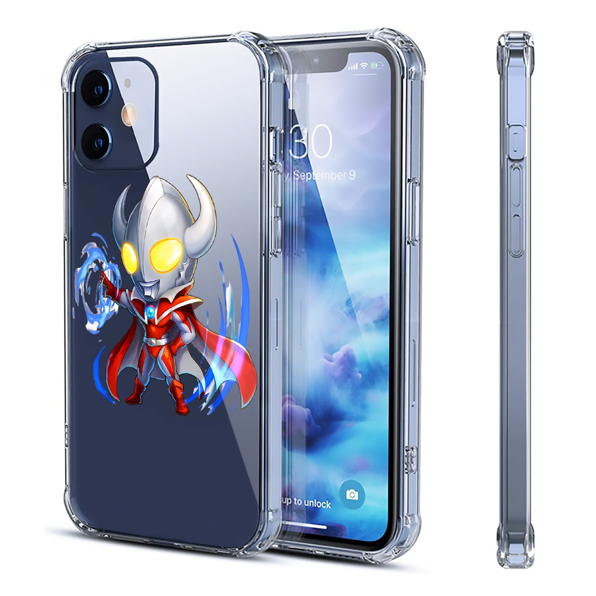 （画像用） ウルトラマン Ultraman 【iPhone 12シリーズ対応】透明スマホケース（クリアソフトケース）